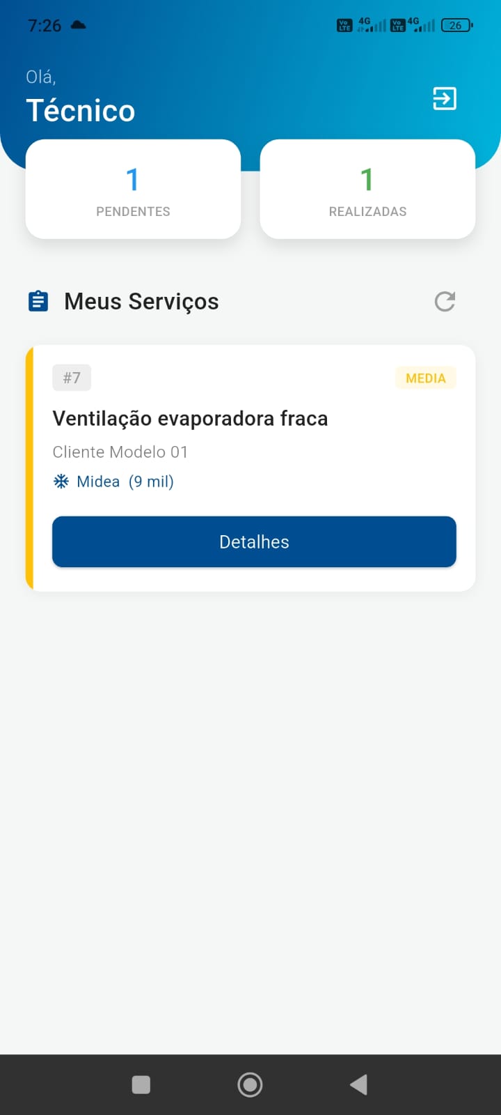 Aplicativo Mobile do Técnico