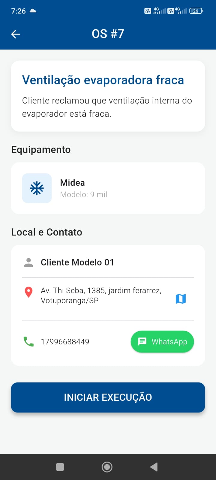 Aplicativo Mobile do Técnico
